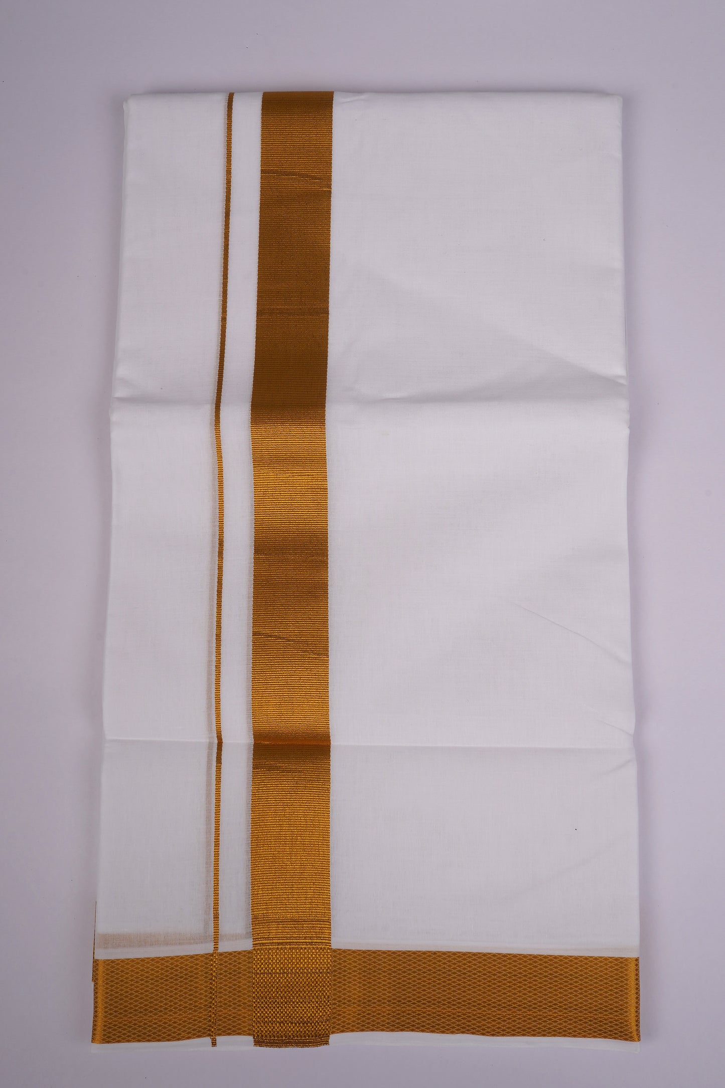 GLD-100 WHITE DOUBLE DHOTI  4.00 MTR