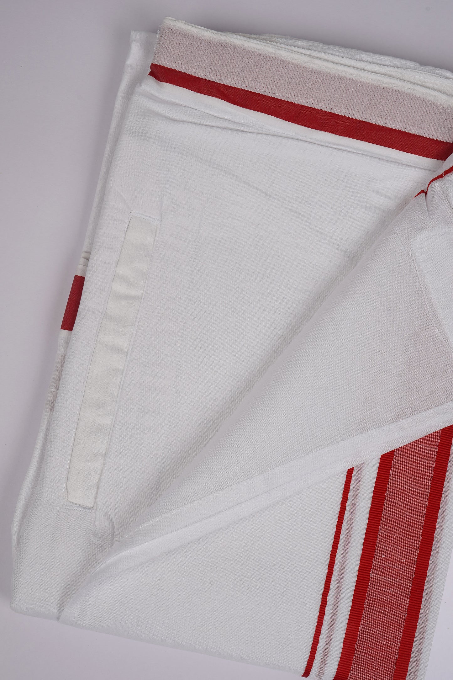 PKT FD-02 VELCRO WHITE DOUBLE DHOTI - Red