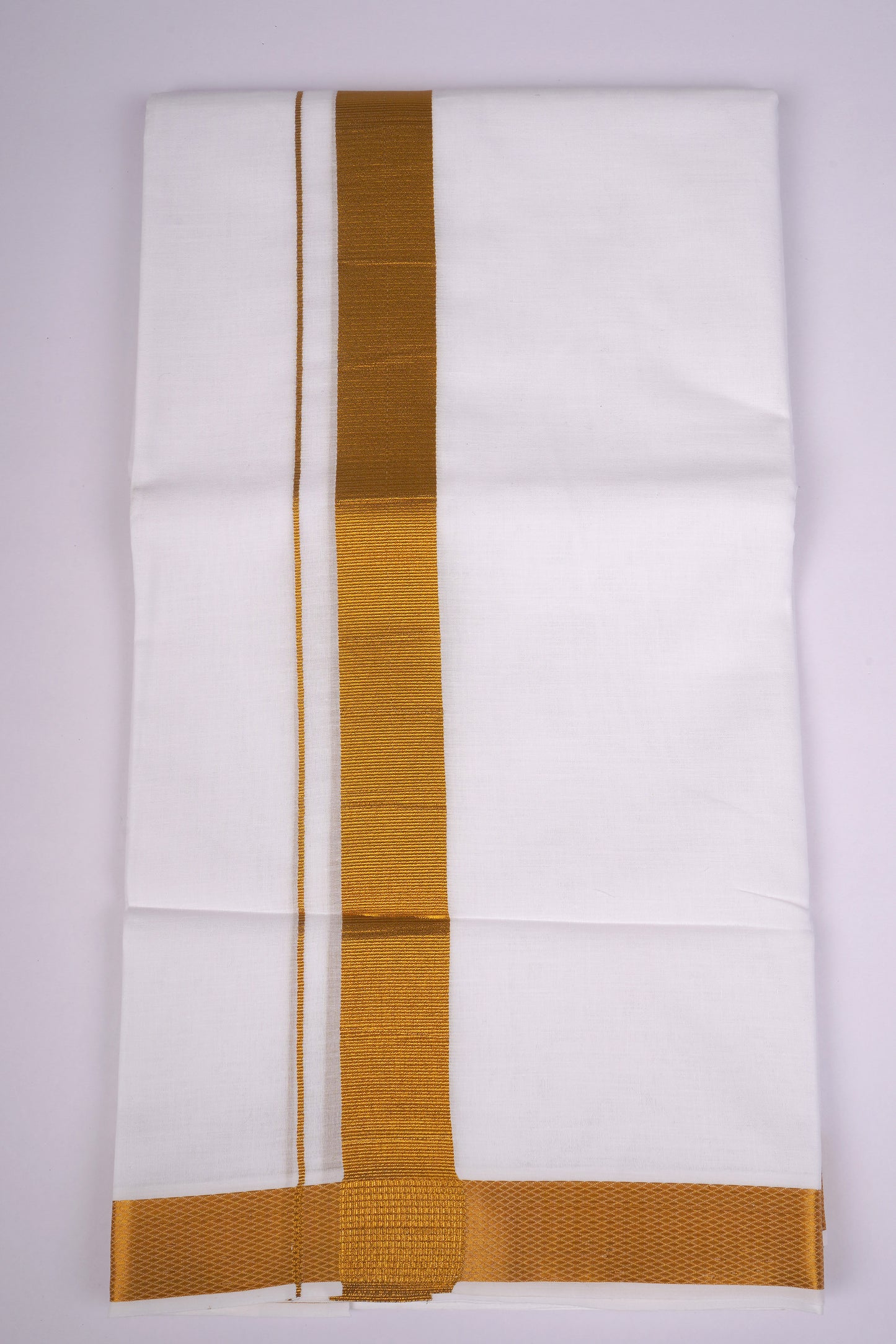 GLD-82 WHITE DOUBLE DHOTI  3.80 MTR