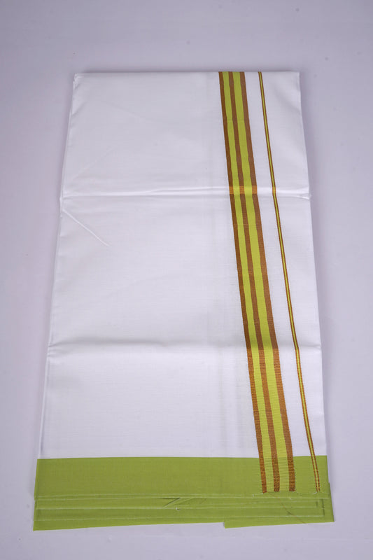 FS-107 W/S DHOTI 2.00 MTR - GOLD LIGHT GREEN