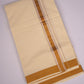 GLD-165C CREAM DOUBLE DHOTI  4.00 MTR
