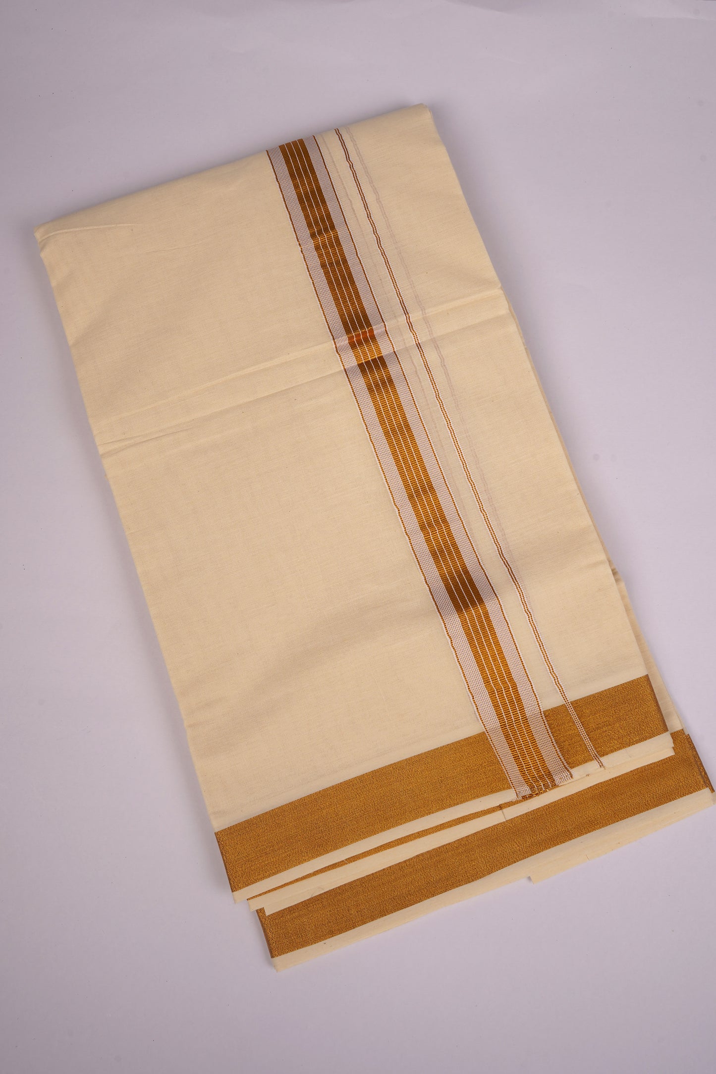 GLD-165C CREAM DOUBLE DHOTI  4.00 MTR