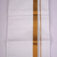 GLD-99 WHITE DOUBLE DHOTI  4.00 MTR