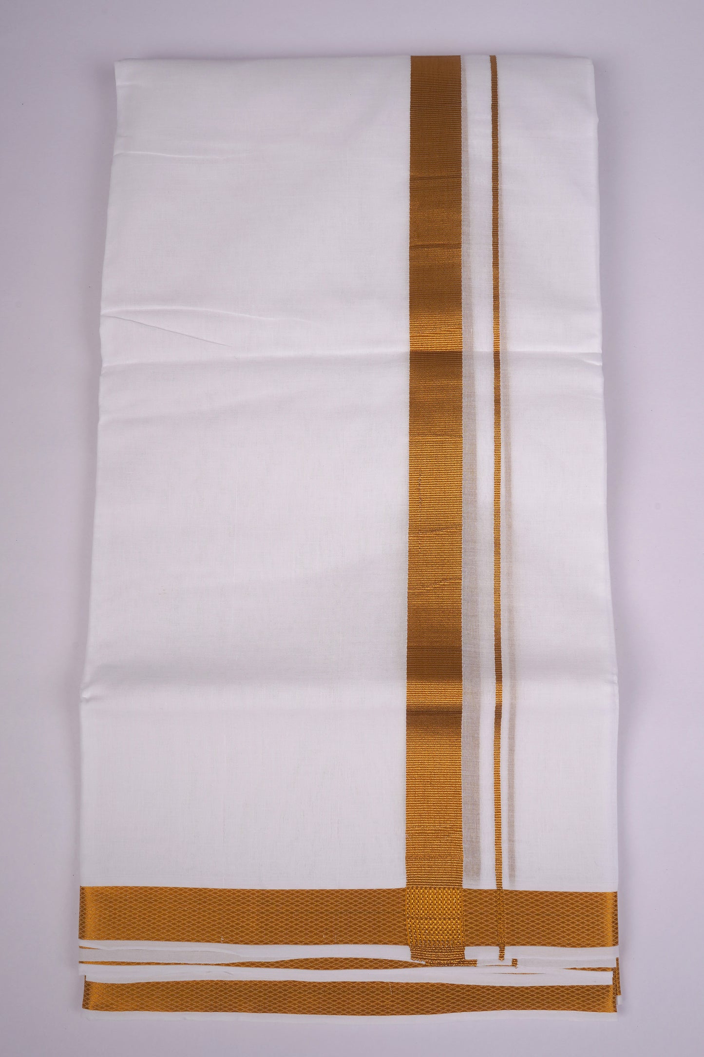 GLD-99 WHITE DOUBLE DHOTI  4.00 MTR