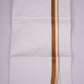 HD-29 WHITE DOUBLE DHOTI  4.00 MTR - Brown
