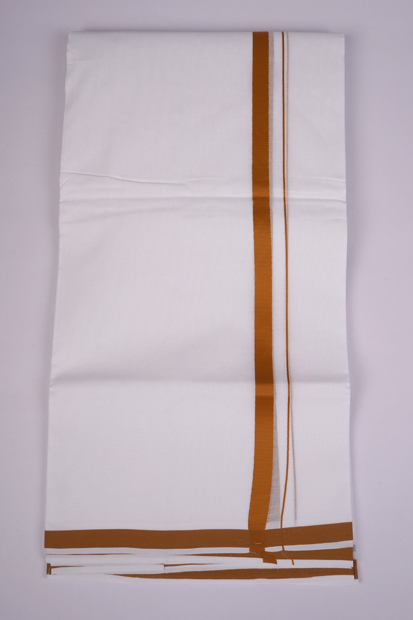 HD-29 WHITE DOUBLE DHOTI  4.00 MTR - Brown