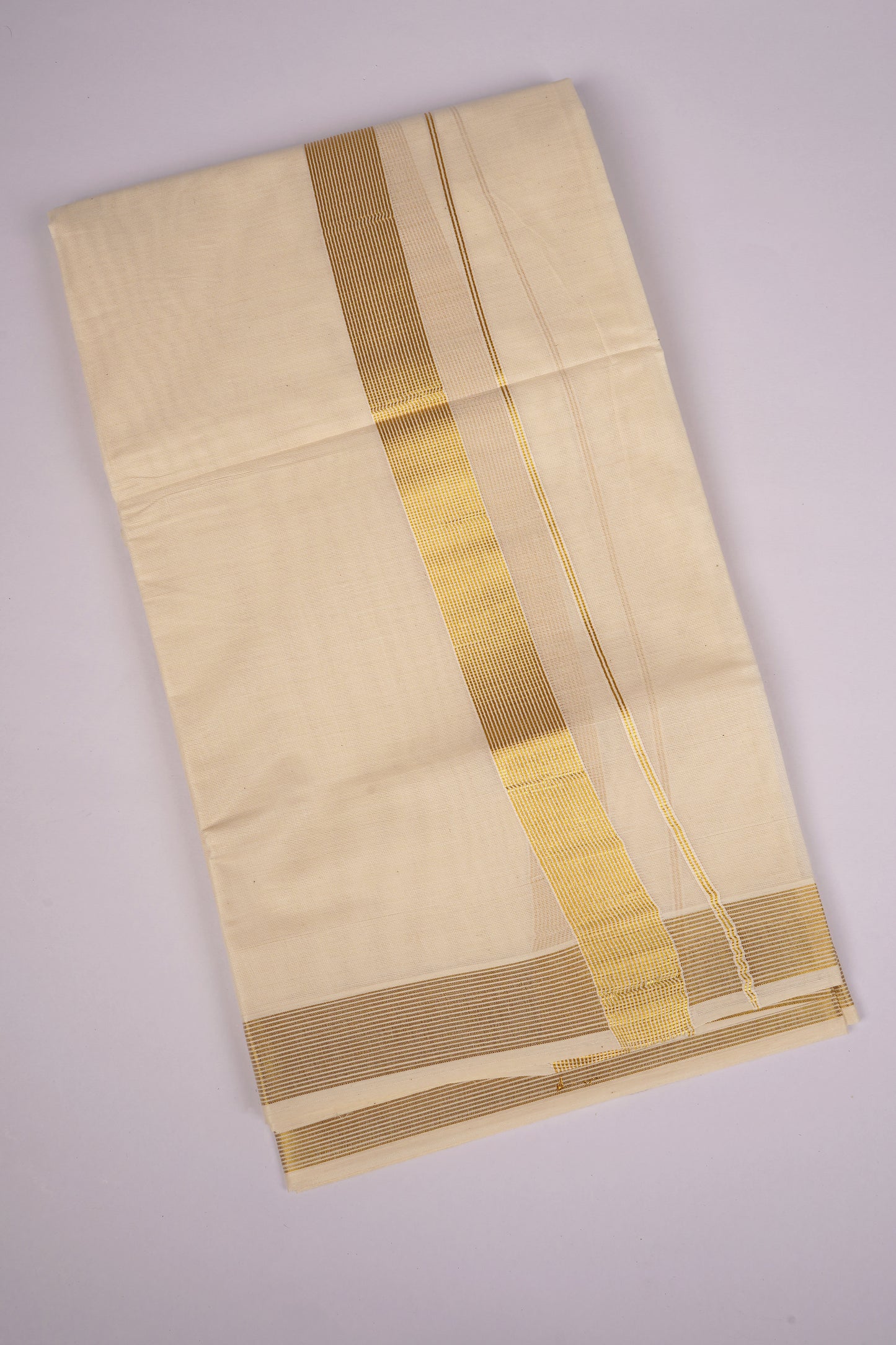 GLD-123C CREAM DOUBLE DHOTI  4.00 MTR