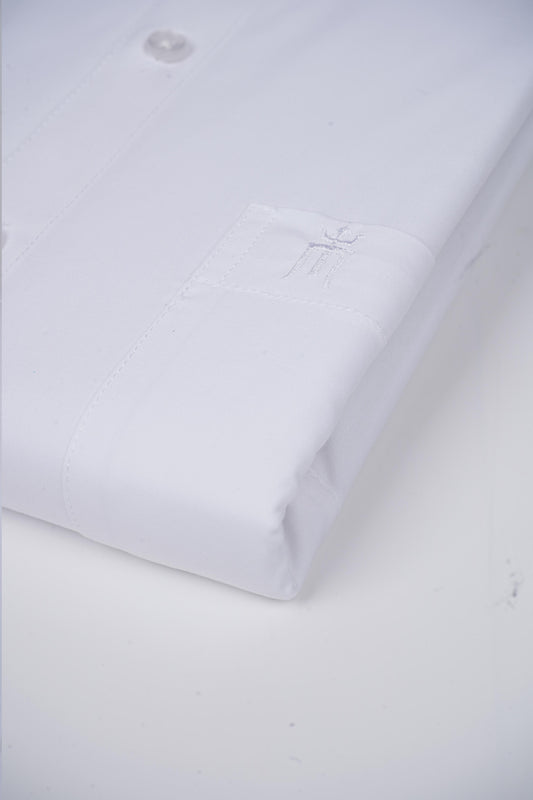 Brazil Bamboo Cotton Formal White Shirt (Apple Cut)