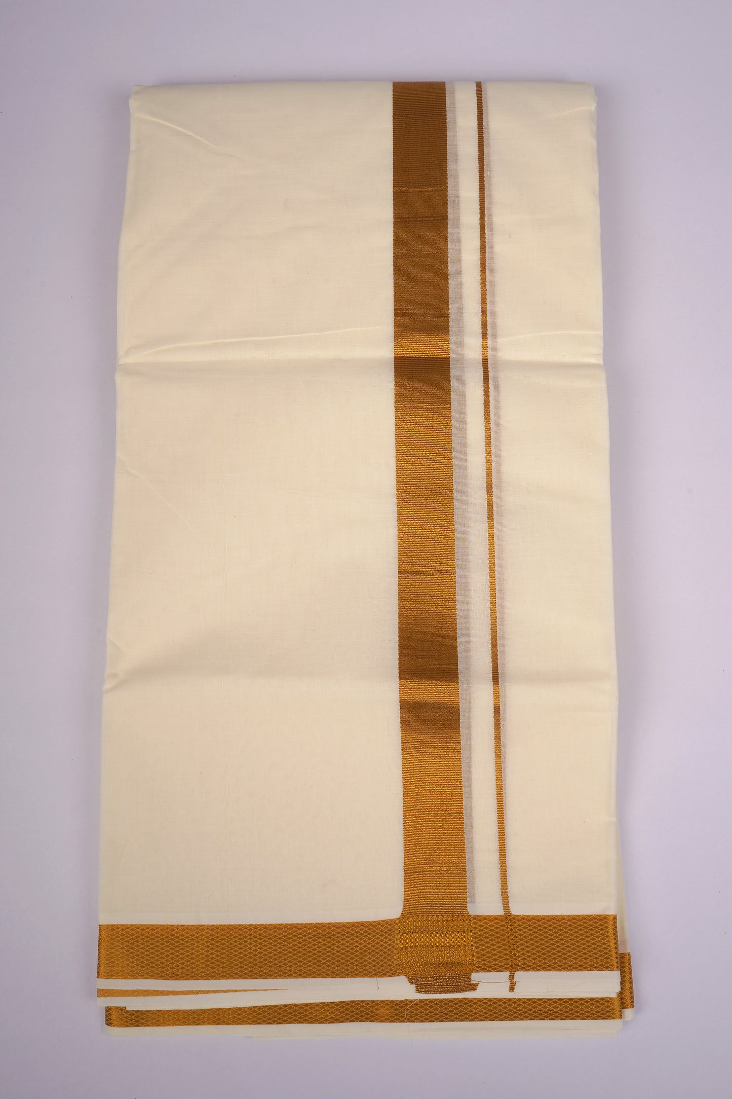 GLD-101C CREAM DOUBLE DHOTI  4.00 MTR