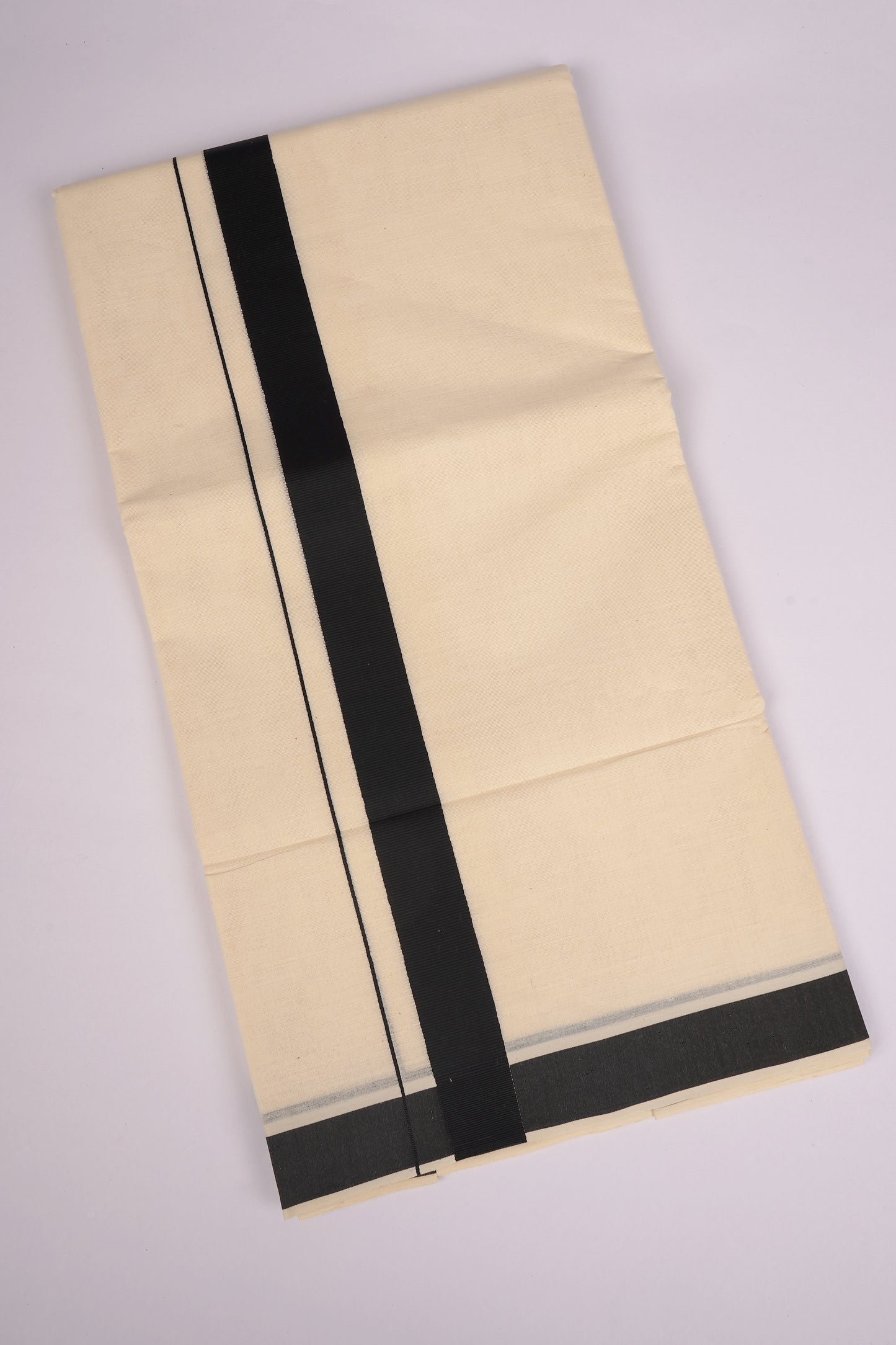 FD-08C CREAM DOUBLE DHOTHIE 3.80 MTR-Dark Blue