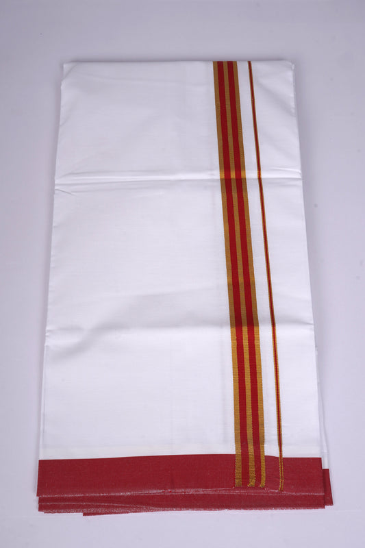 FS-107 W/S DHOTI 2.00 MTR - GOLD RED