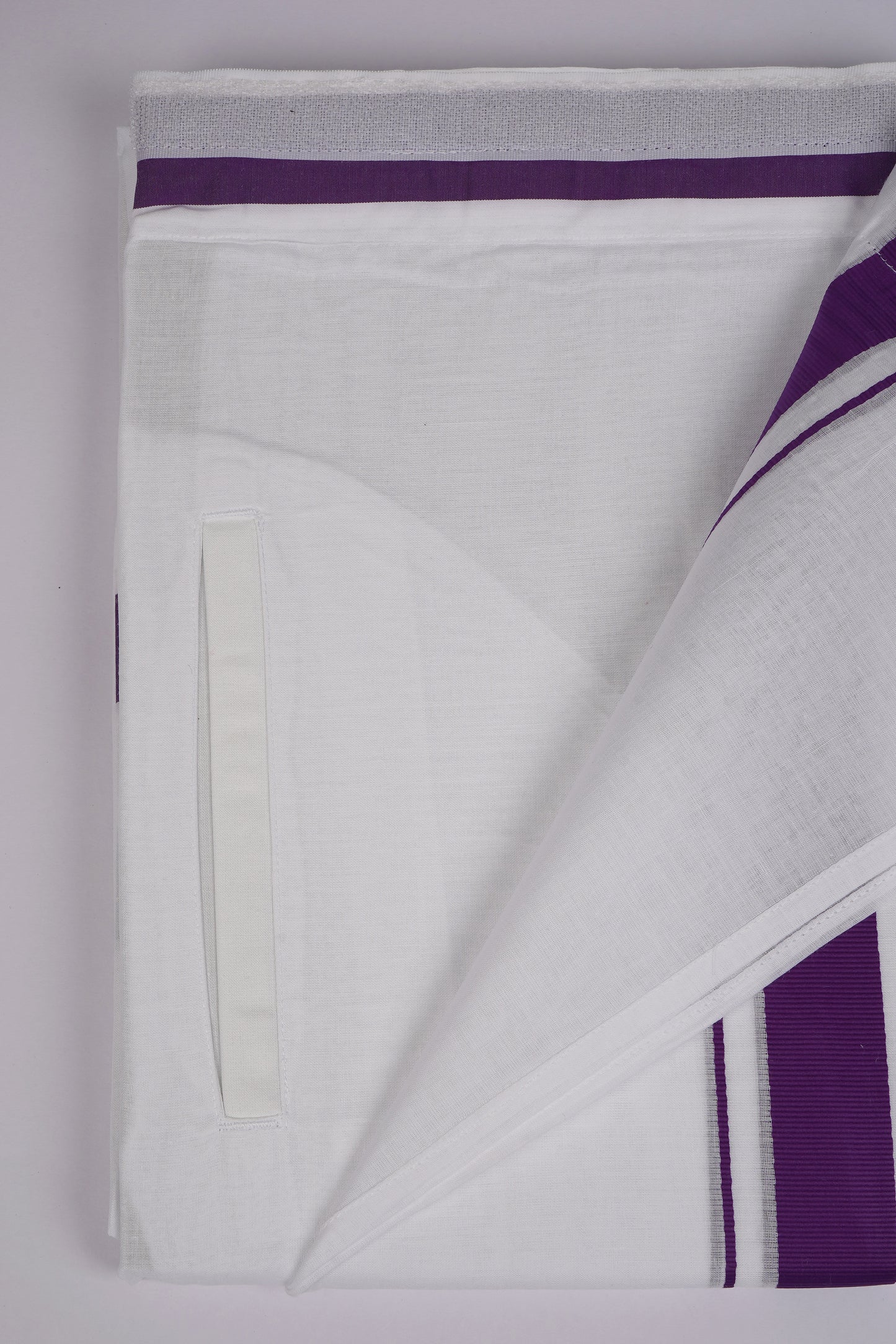 PKT FD-01 VELCRO WHITE DOUBLE DHOTI-purple