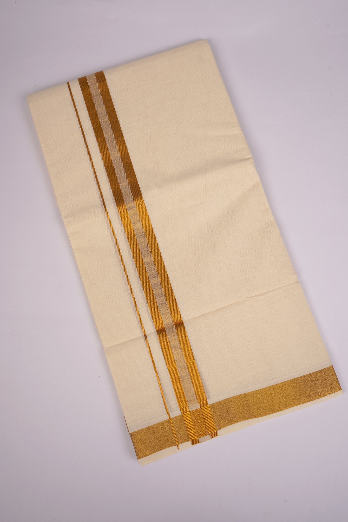 GLD-117C CREAM DOUBLE DHOTI  3.80 MTR