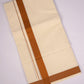 FD-08C CREAM DOUBLE DHOTI  3.80 MTR-Light Brown