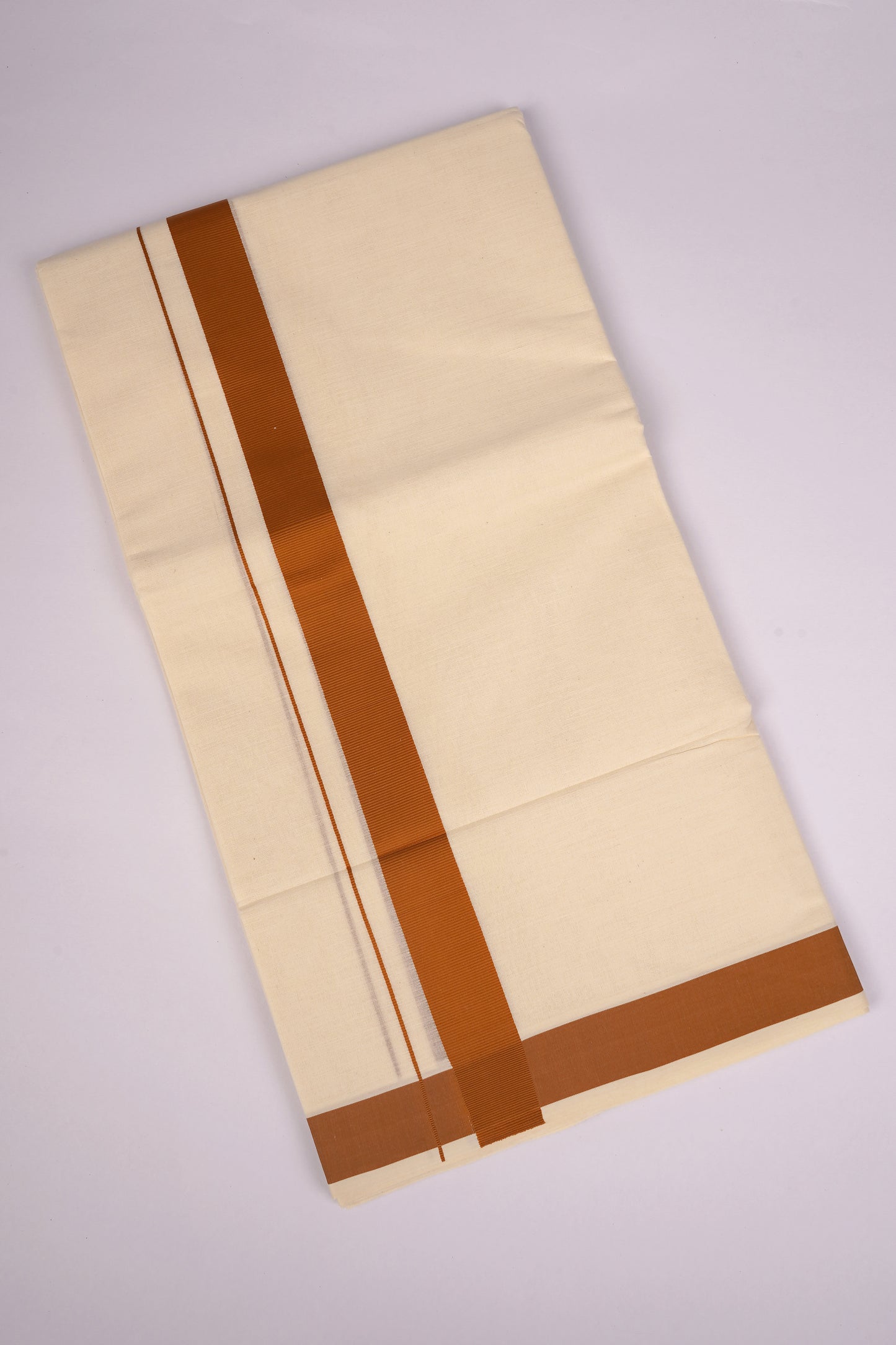FD-08C CREAM DOUBLE DHOTI  3.80 MTR-Light Brown