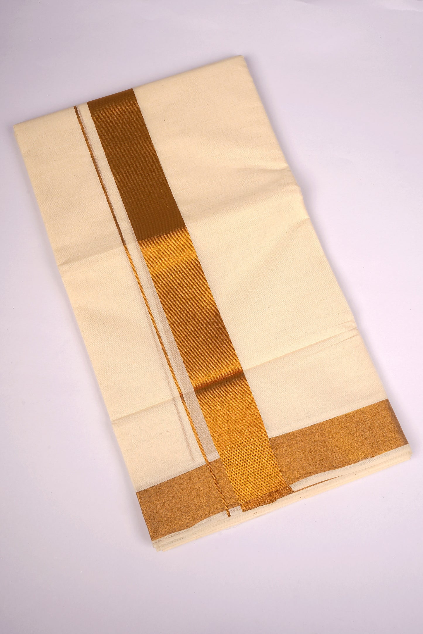 GLD-52C CREAM DOUBLE DHOTI  3.80 MTR