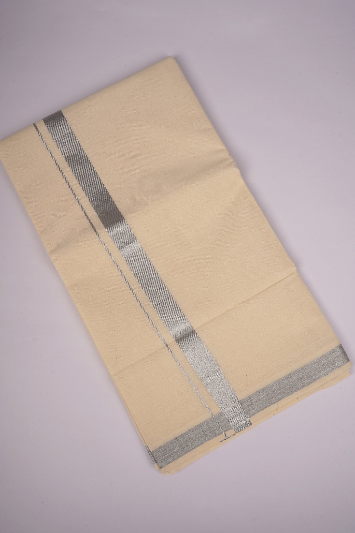 SLD-45C CREAM DOUBLE DHOTI  3.80 MTR