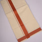 FD-08C CREAM DOUBLE DHOTI  3.80 MTR-Dark Orange