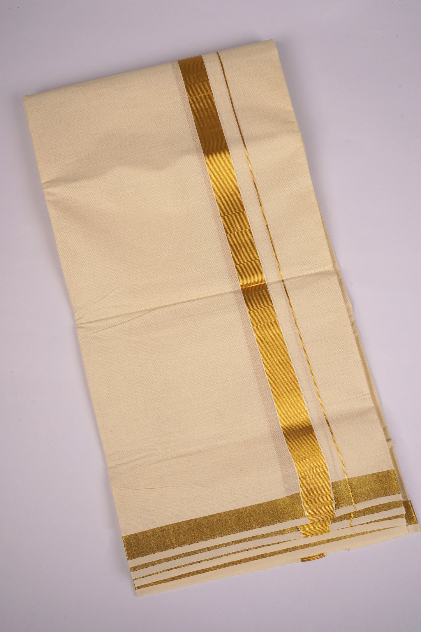 GLD-03C CREAM DOUBLE DHOTI  4.00 MTR