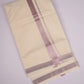 GLD-141C RG CREAM DOUBLE DHOTI  4.00 MTR