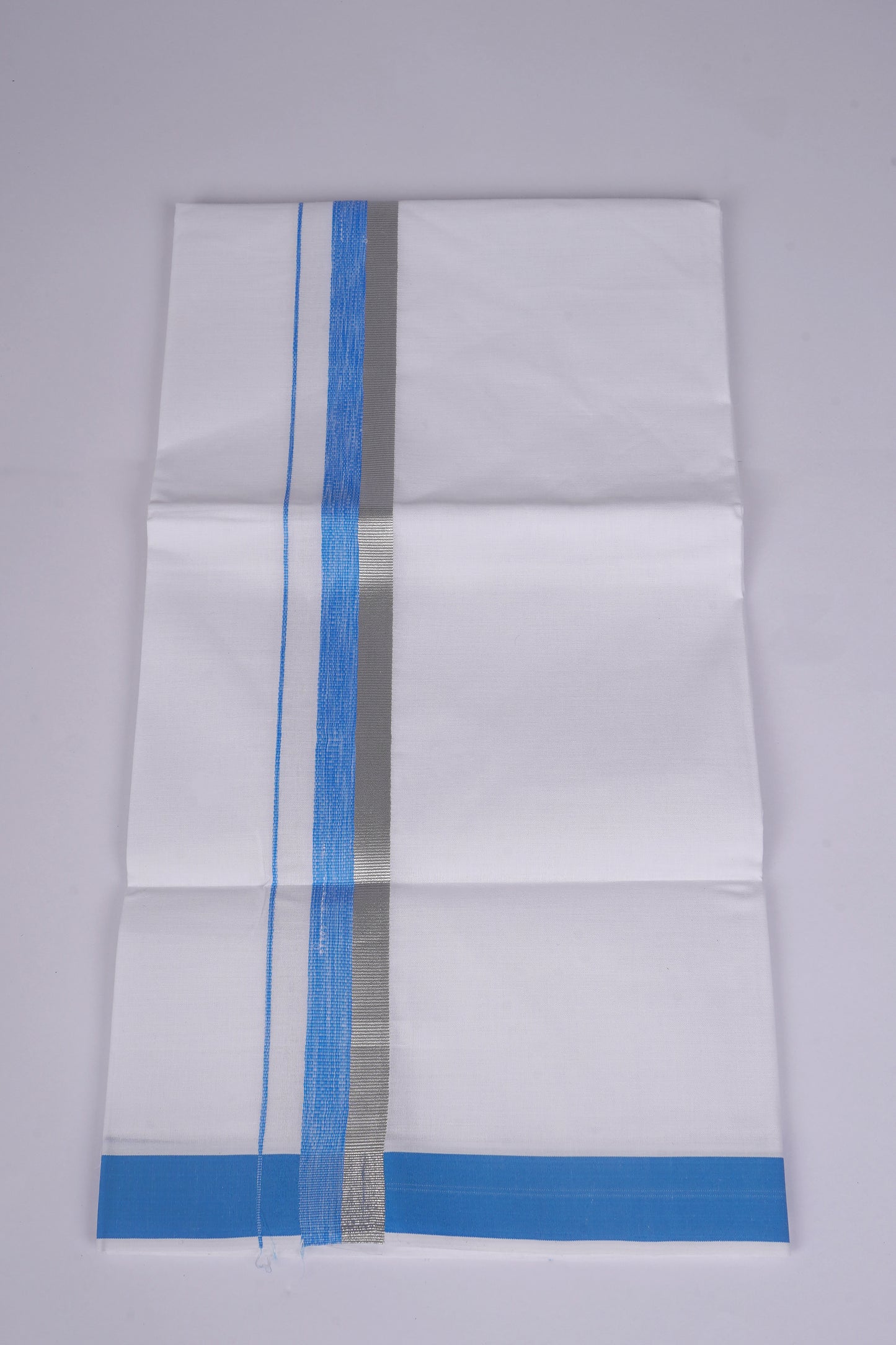 FS-124 W/S DHOTI  1.90 MTR - Silver Blue