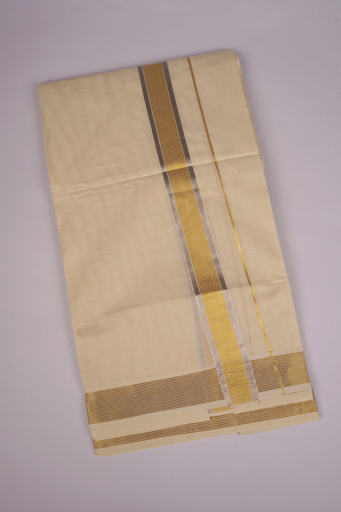 GLD-151C CREAM DOUBLE DHOTI  4.00 MTR