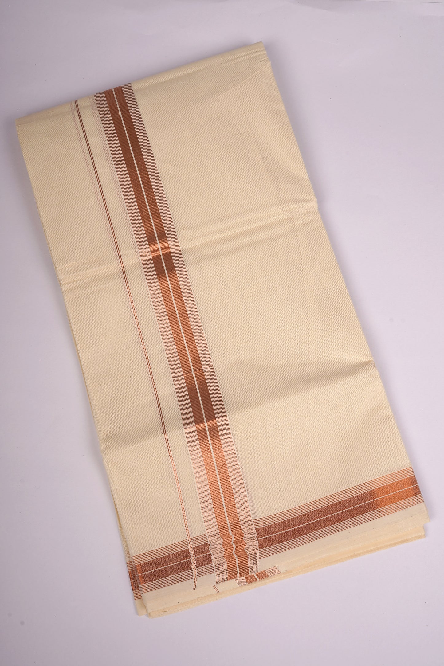 COPPER-12C CREAM DOUBLE DHOTI  4.00 MTR