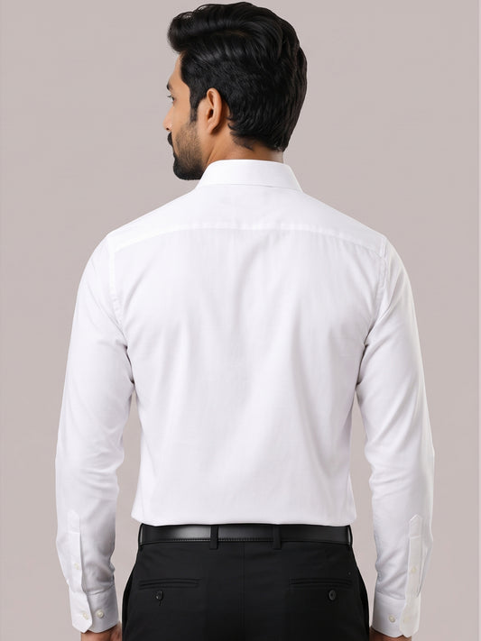 Anti Wrinkle Free Formal White Shirt For Men