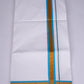 FS-103 W/S DHOTI 2.00 MTR - GOLD AJANTHA BLUE