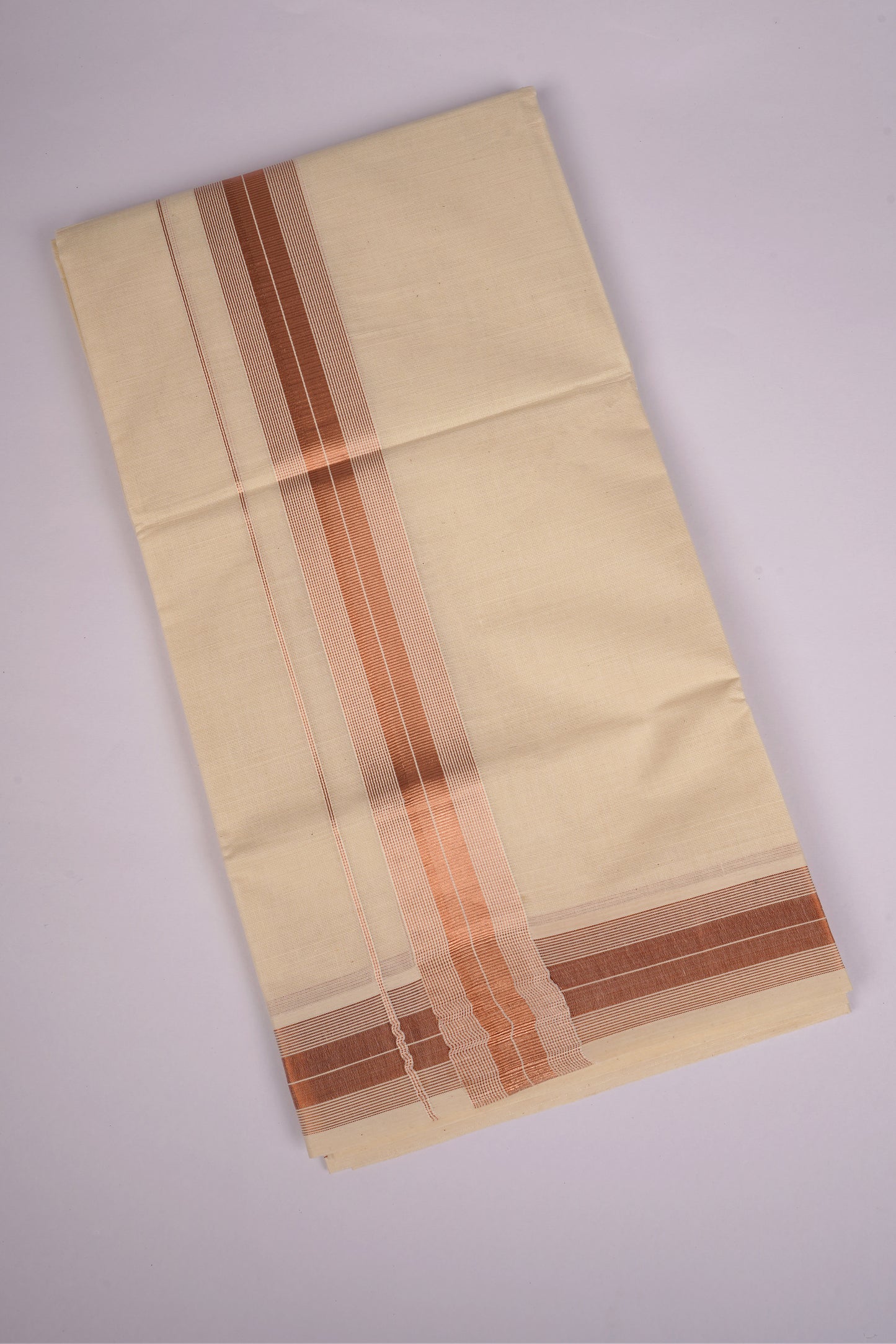 COPPER-13C CREAM DOUBLE DHOTHIE 4.00 MTR