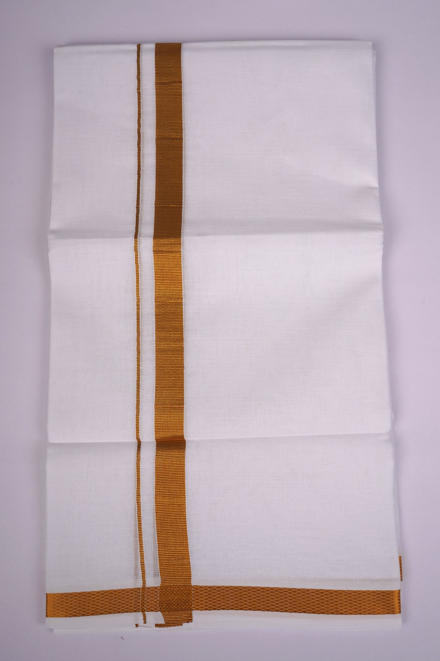 GLD-80 WHITE DOUBLE DHOTI  3.80 MTR