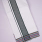 PK-9X5-07 SET WHITE DOUBLE DHOTI - gray