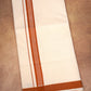FD-174C CREAM DOUBLE DHOTHIE 3.80 MTR - Light brown