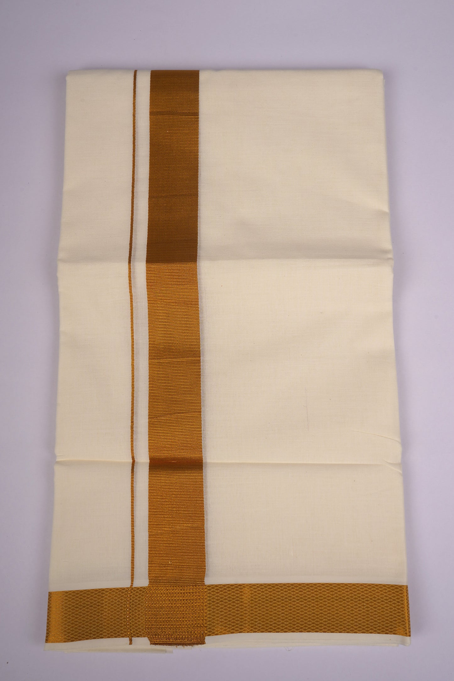 GLD-34C CREAM DOUBLE DHOTI  3.80 MTR