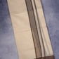 FCD-74C CREAM DOUBLE DHOTI  4.00 MTR - Brown