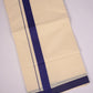 FD-08C CREAM DOUBLE DHOTI  3.80 MTR-Navy Blue