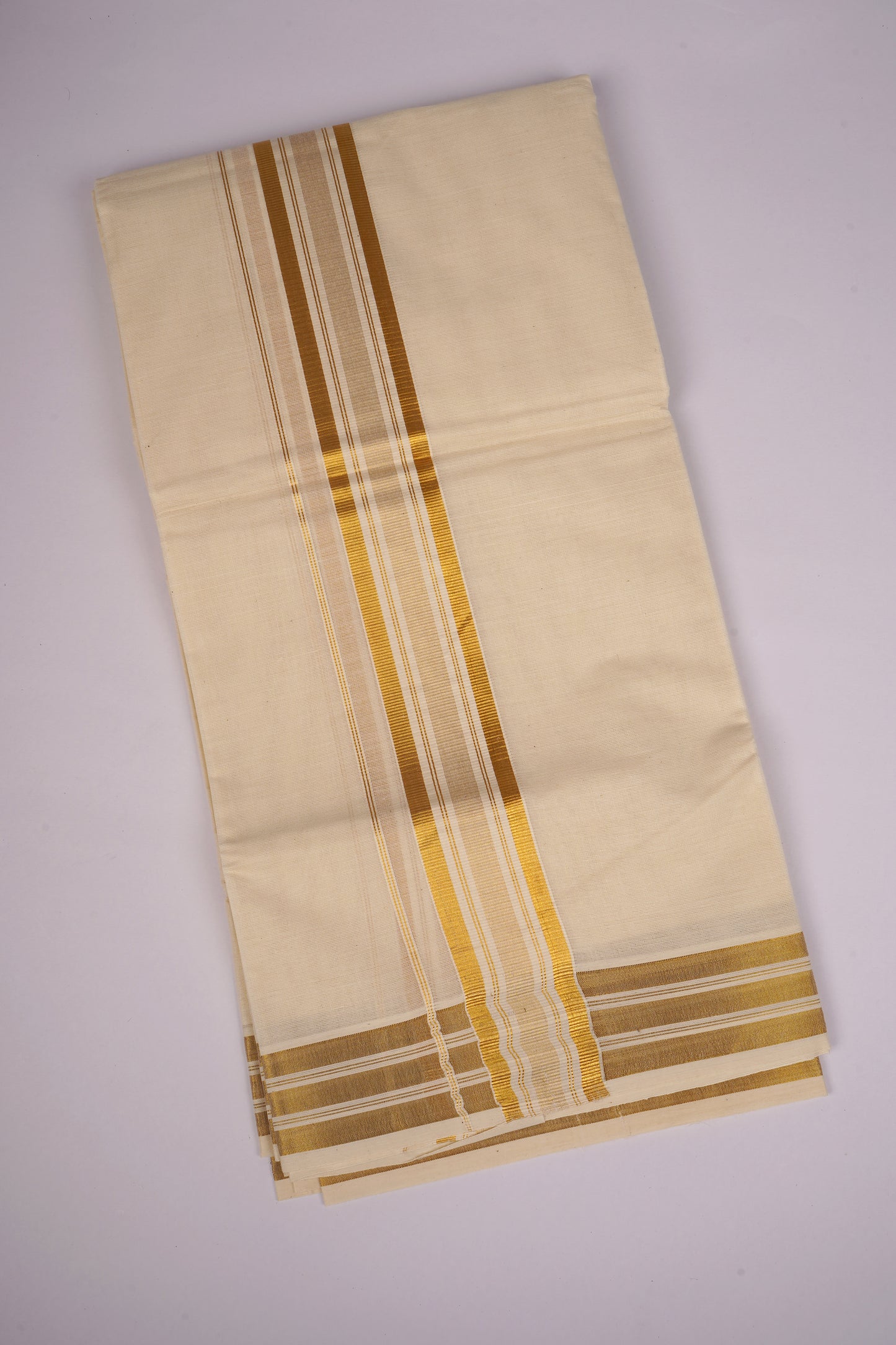 GLD-119C CREAM DOUBLE DHOTI  4.00 MTR