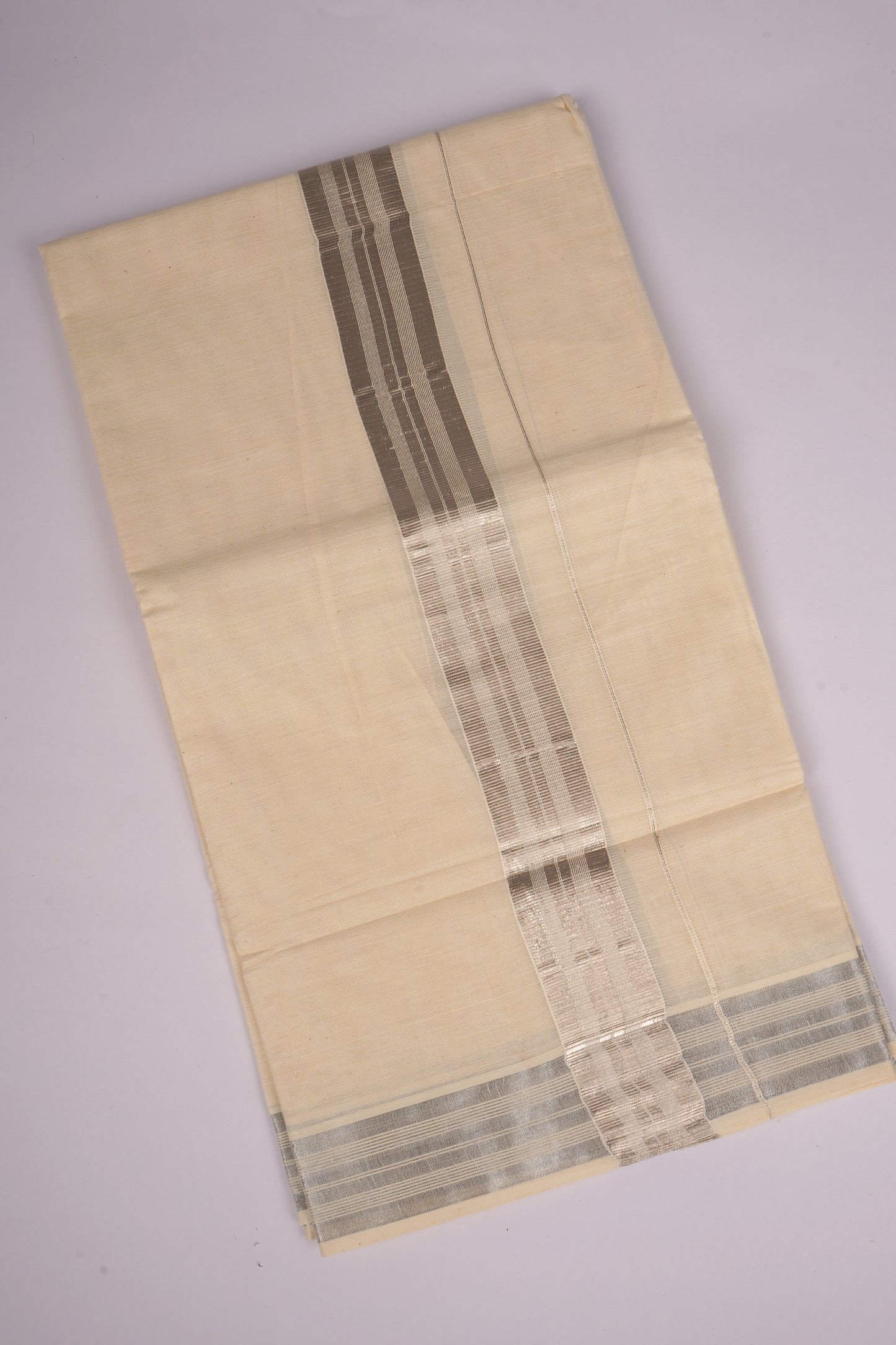 SLD-76C CREAM DOUBLE DHOTI  4.00 MTR