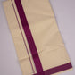 FD-08C CREAM DOUBLE DHOTI  3.80 MTR-Dark violet