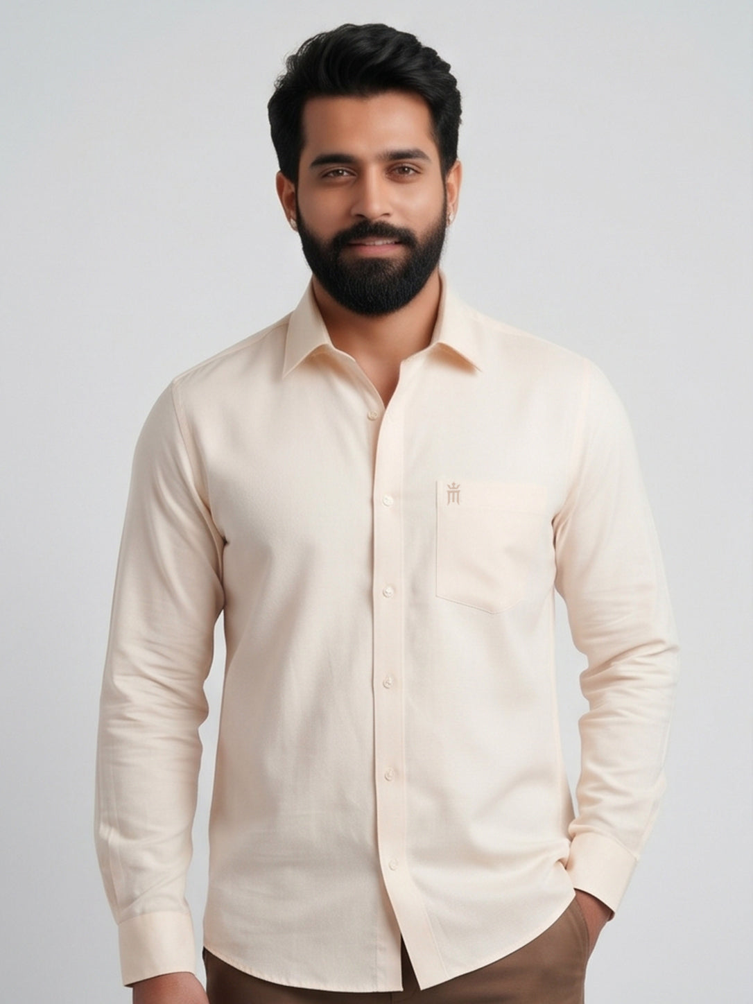 MCR Men Formal Colour Shirt - light peach 82501 Hydrogen