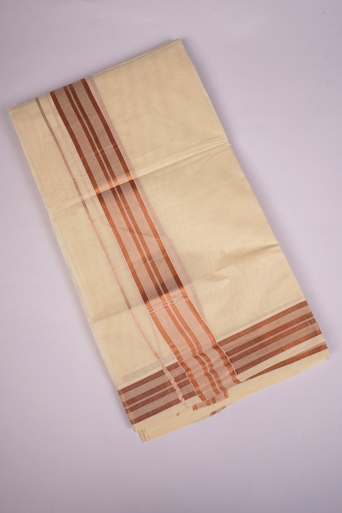 COPPER-15C CREAM DOUBLE DHOTI  4.00 MTR