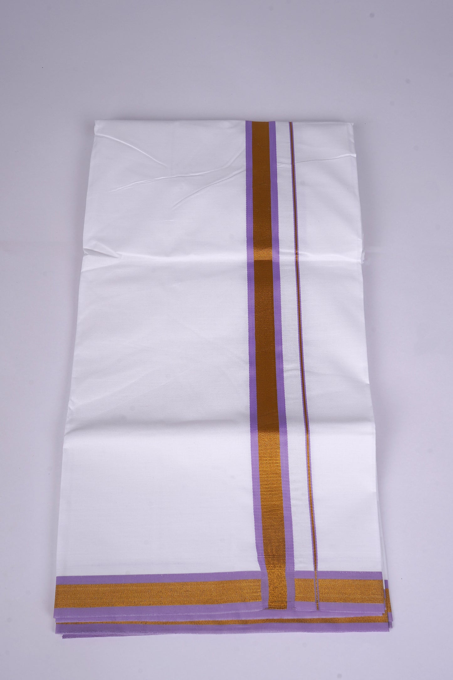 FS-103 W/S DHOTI 2.00 MTR - GOLD LIGHT VIOLET