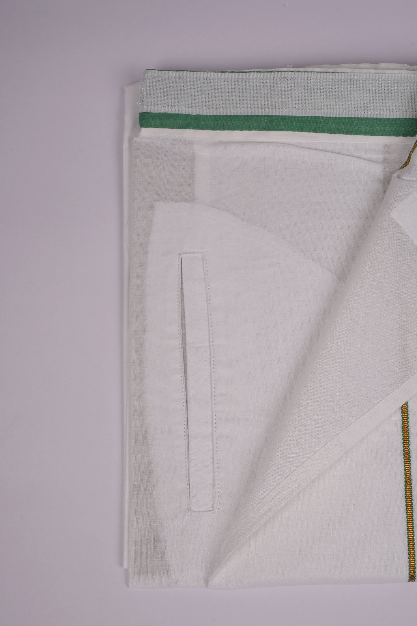 PKT FS-01 VELCRO WHITE SINGLE DHOTI - Green