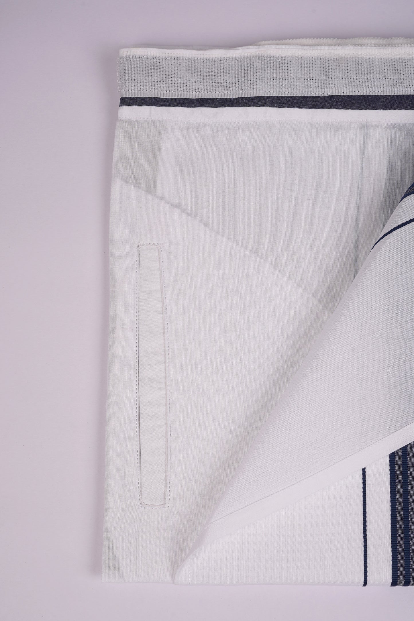 PKT FS-01 VELCRO WHITE SINGLE DHOTI - Dark Blue