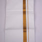 GLD-101 WHITE DOUBLE DHOTI  4.00 MTR
