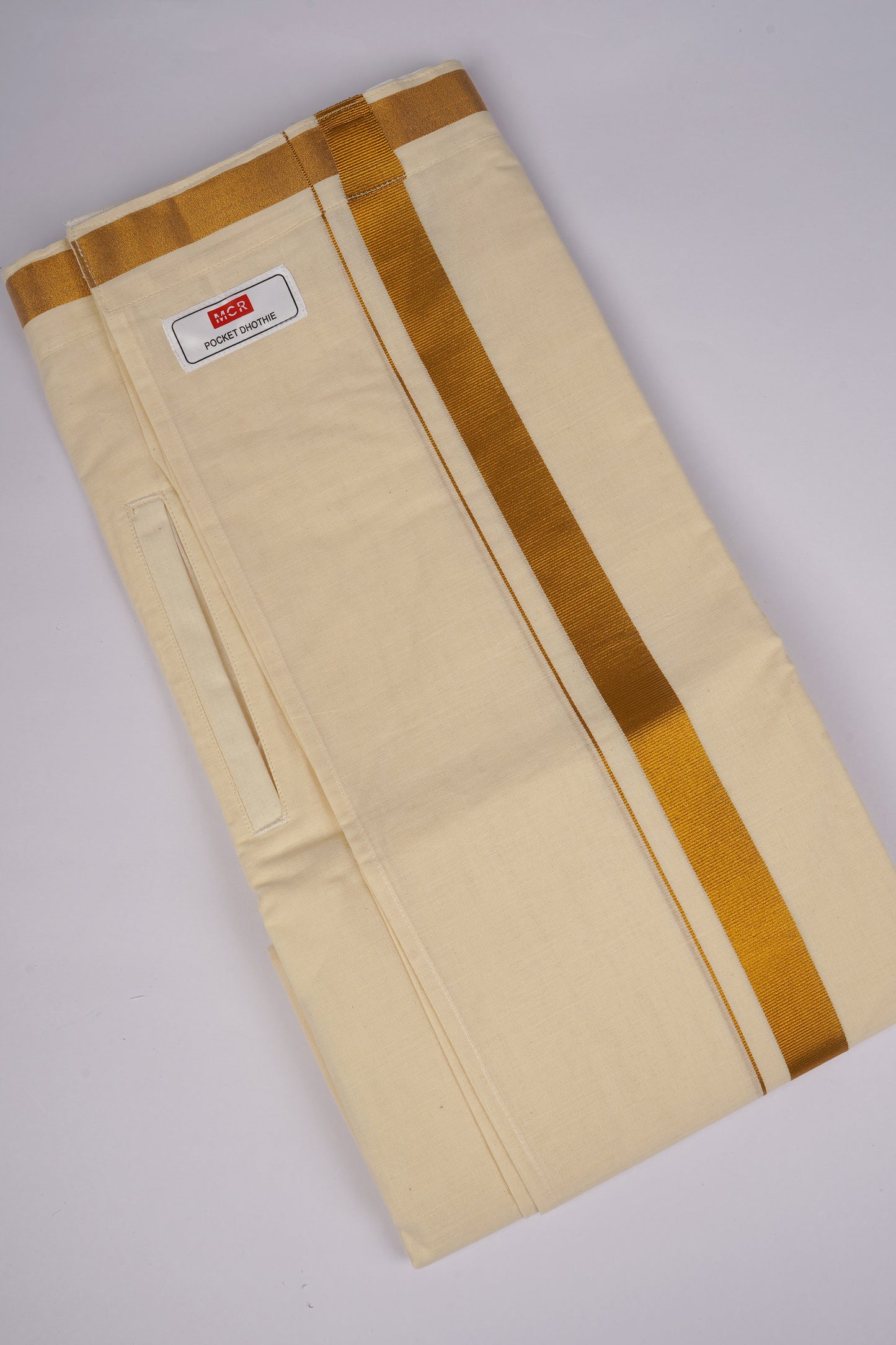 PKT GLD-01C VELCRO CREAM DOUBLE DHOTI