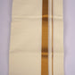 GLD-39C CREAM DOUBLE DHOTI  4.00 MTR