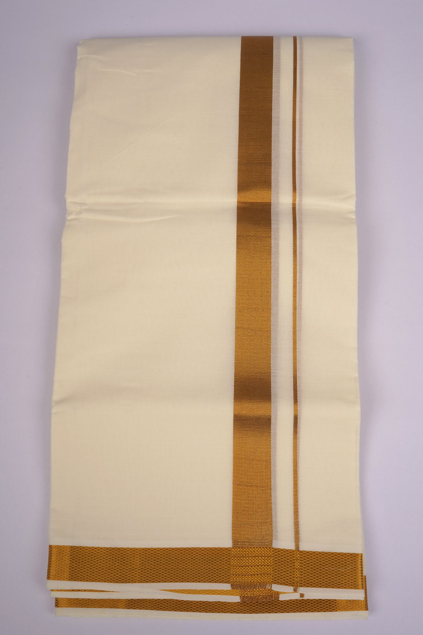 GLD-39C CREAM DOUBLE DHOTI  4.00 MTR