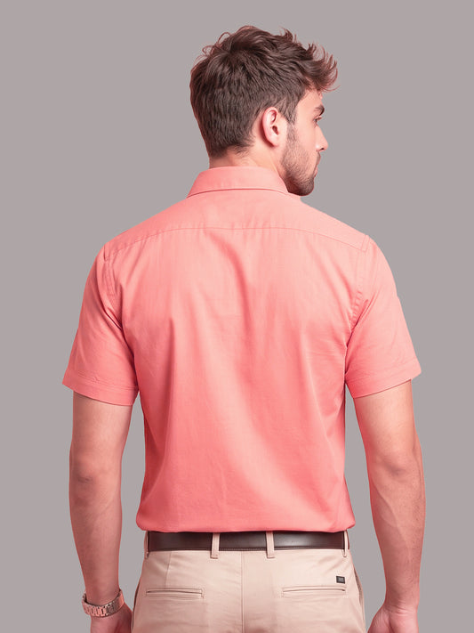 Stain Free Half Sleeve Formal Rose Men Shirt-68005