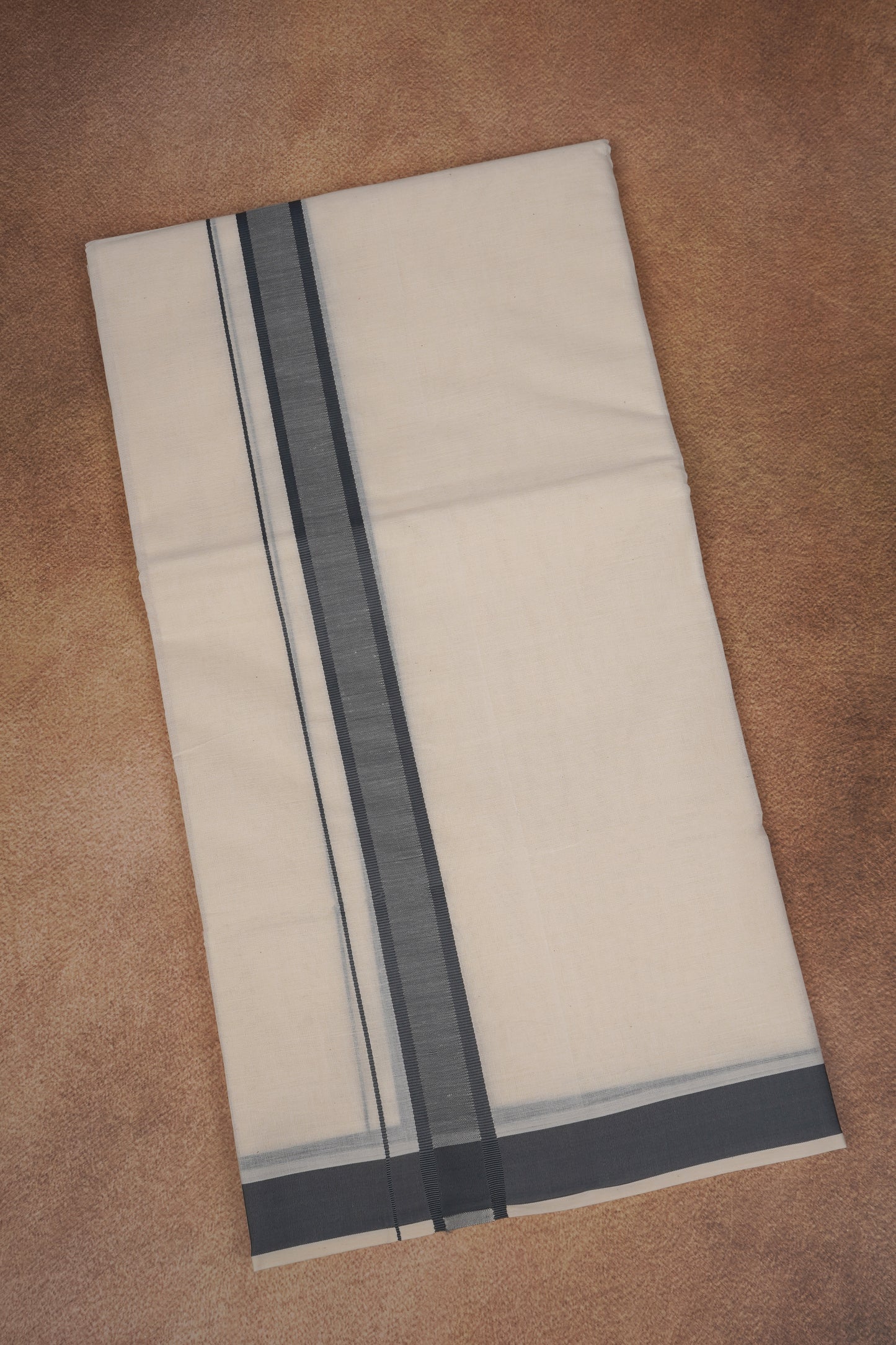 FD-174C CREAM DOUBLE DHOTHIE 3.80 MTR - Gray